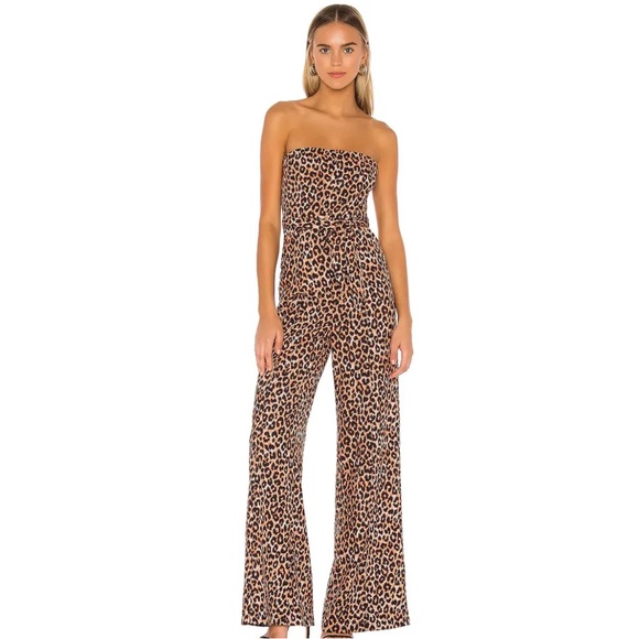 Likely Pants - LIKELY Women's Emile Jumpsuit Brown/Black Leopard Strapless Belt Pants 00 $298